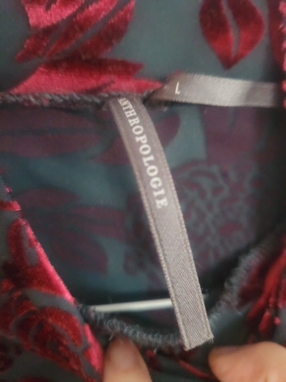 Anthropologie mesh velvet Top - Picture 8 of 9